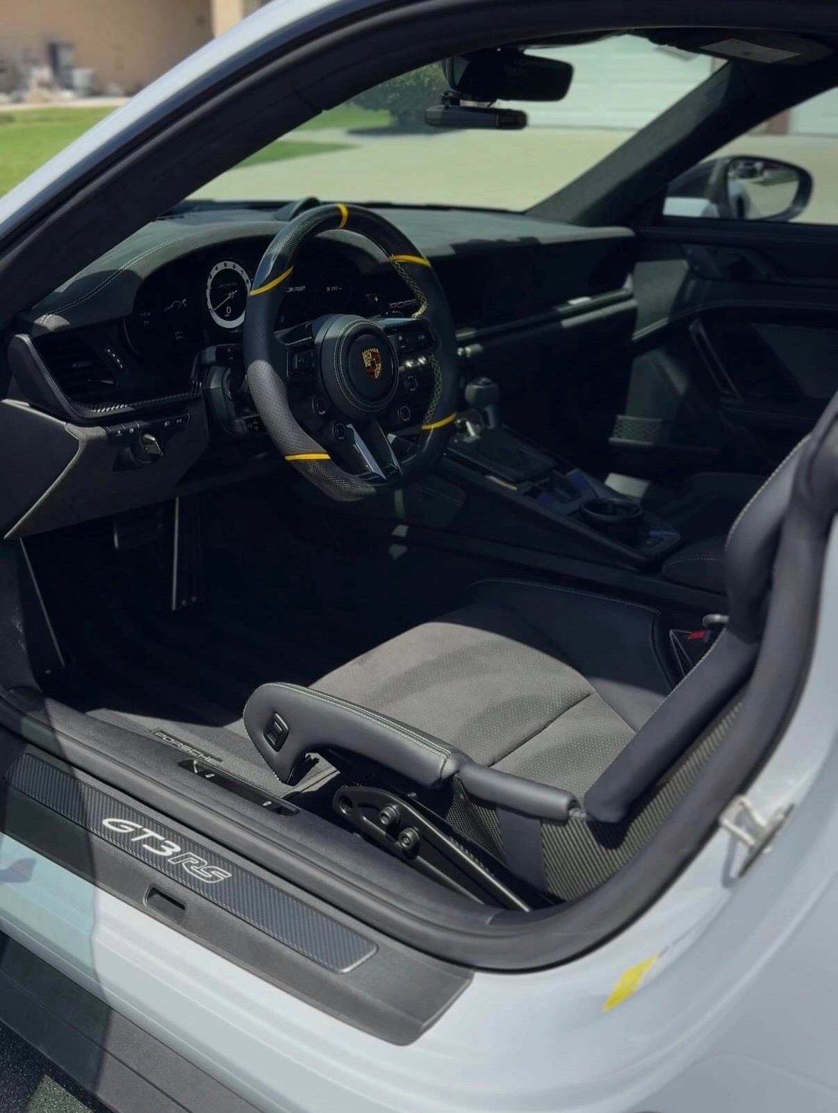 Deep cleaned sports car interior and dashboard